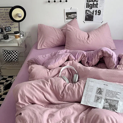 طقم مفروشات قطنية DecorBites™ مع غطاء لحاف وملاءة وغطاء وسادة