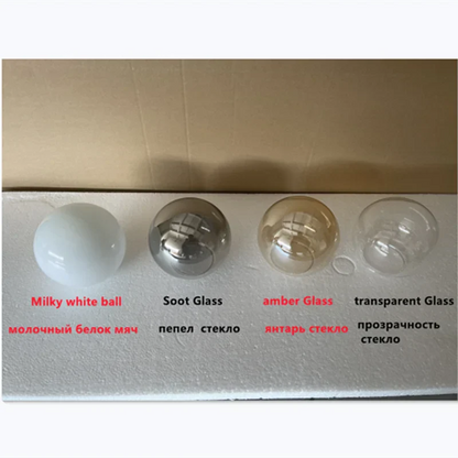 DecorBites™ Elegant Black Gold Glass Ball LED Ceiling Chandelier for Home | Modern Pendant Lamp Lighting for Living Dining Bedroom