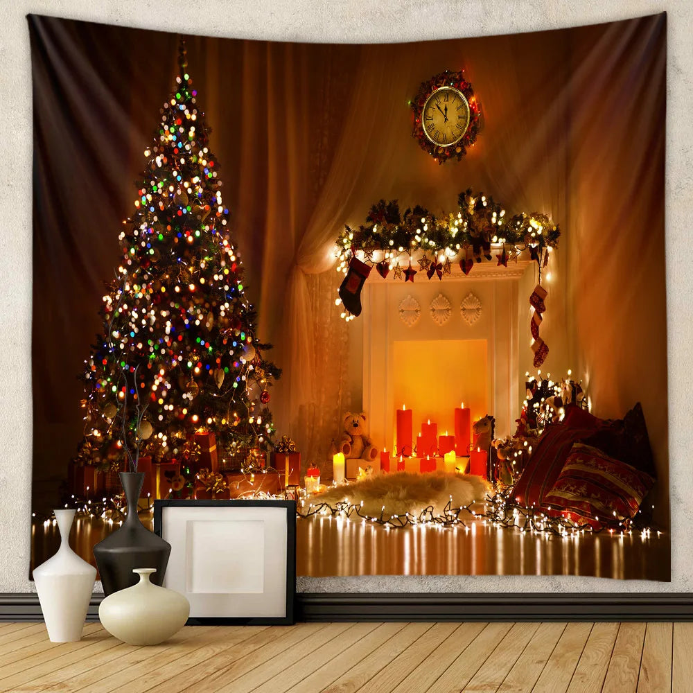 Decobites Christmas Tree Tapestry Wall Hanging for Festive Home Decor