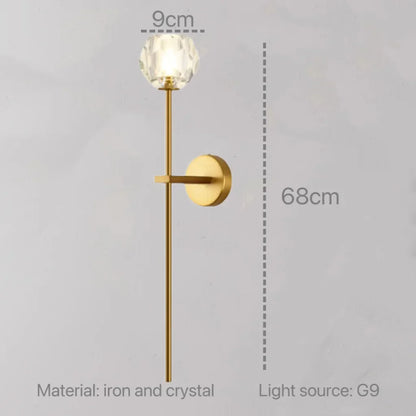 Aplique de pared de cristal DecorBites™: Lámpara LED moderna para dormitorio, sala de estar y pasillo