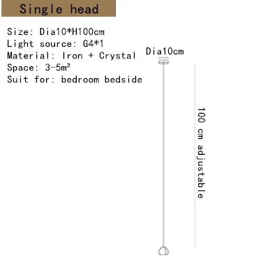 DecorBites™ Crystal LED Ceiling Chandeliers Bedroom Living Room Staircase Pendant Lamp