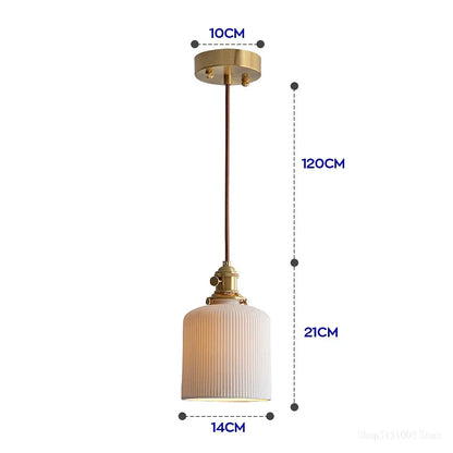 DecorBites™ Japanese Ceramics Bedside Chandelier | Designer Bedroom Lamp for Home Decor