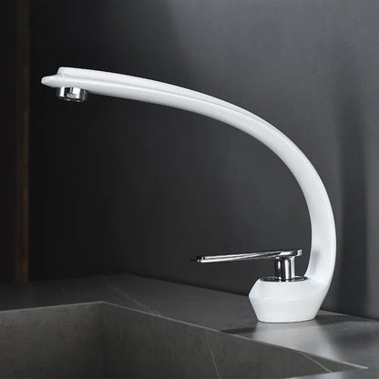 DecorBites™ Gold Black Bathroom Faucet Brass Sink Mixer Tap Single Handle Hot Cold Brush Gold