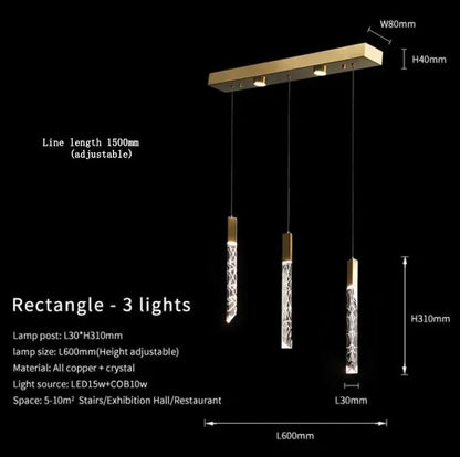DecorBites™ Gold Crystal LED Chandelier for Modern Loft Living Room Staircase