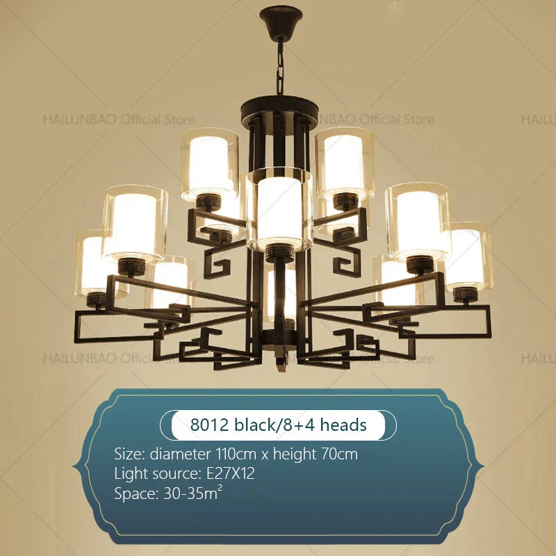 DecorBites™ Chinese Style Luxury Living Room Chandelier for Elegant Homes