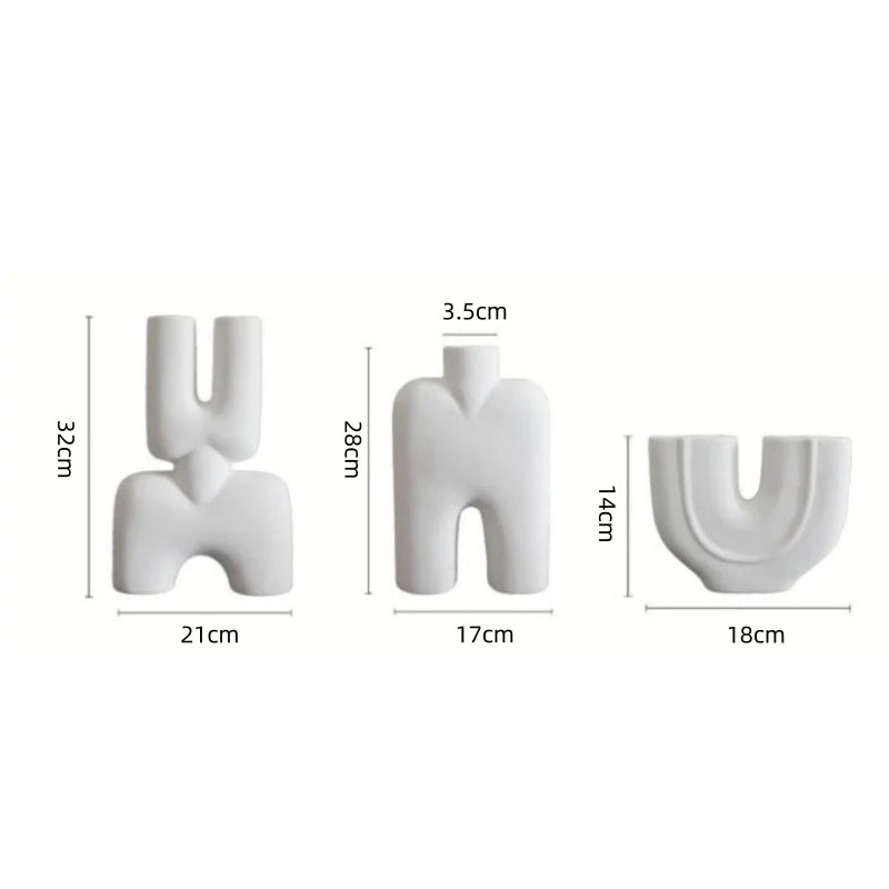 Jarrón geométrico de cerámica DecorBites™ | Adornos irregulares | Accesorios de decoración para el hogar