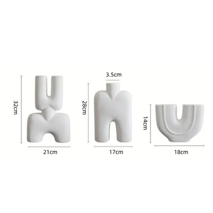 Jarrón geométrico de cerámica DecorBites™ | Adornos irregulares | Accesorios de decoración para el hogar