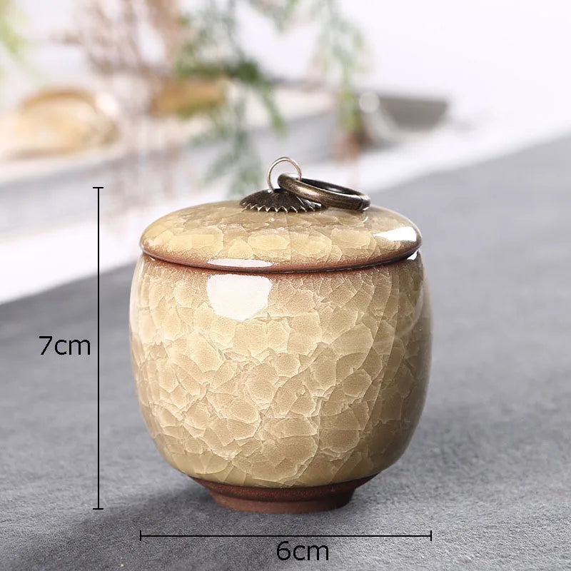 DecorBites™ Ice Cracked Texture Tea Caddy Storage Jar with Moisture-proof Sealed Lid