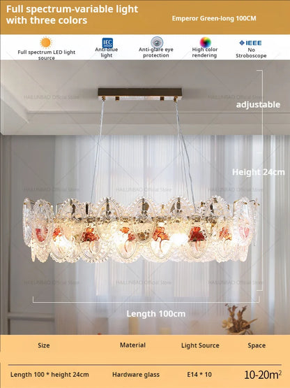 DecorBites™ Glass Dining Room Chandelier: Retro French Style for Living & Master Bedroom