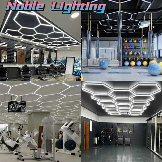 DecorBites™ 6500K LED Hexagrid System for Workshop, Gym, Studio - 2 Year Warranty