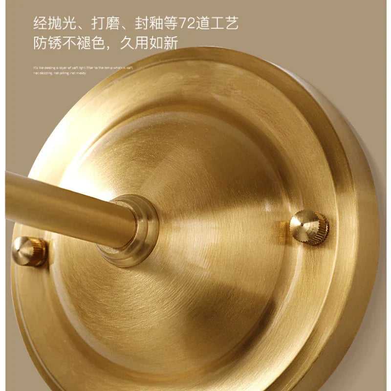 مصباح حائط نحاسي من DecorBites™: مصباح LED عصري للديكور المنزلي وغرفة النوم، بتصميم صناعي