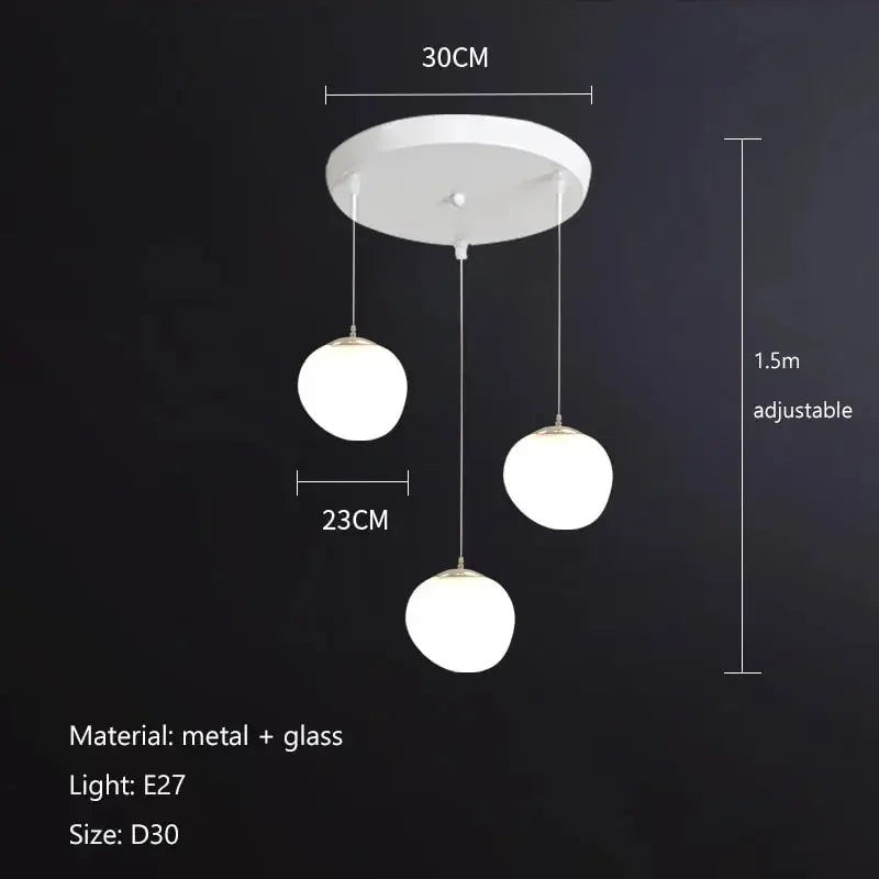 Lámpara colgante de cristal Gregg de DecorBites™, lámpara LED moderna para comedor, cocina o loft.