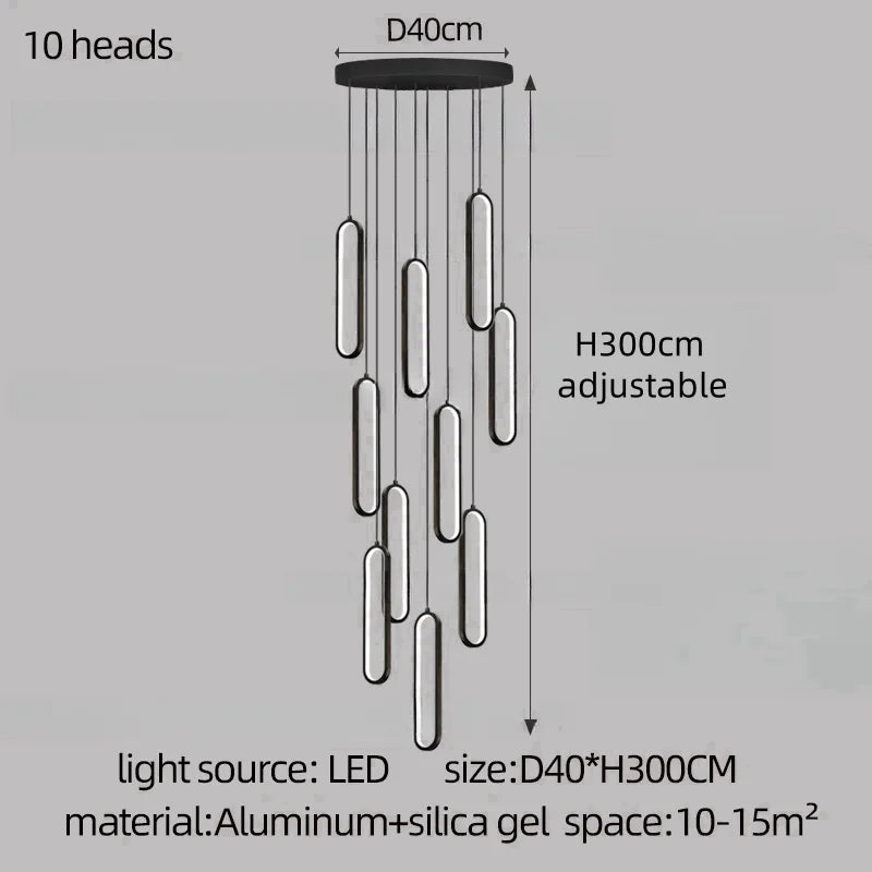 DecorBites™ LED Staircase Branch Chandelier for Modern Living & Dining Rooms