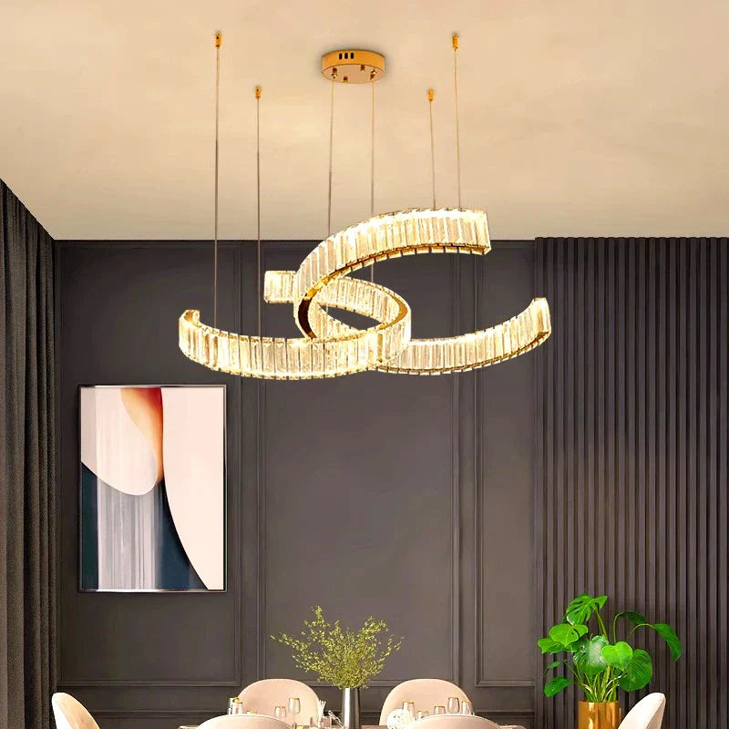 DecorBites™ Crystal Chandelier: Modern Home & Dining Room Pendant Light, Interior Lighting