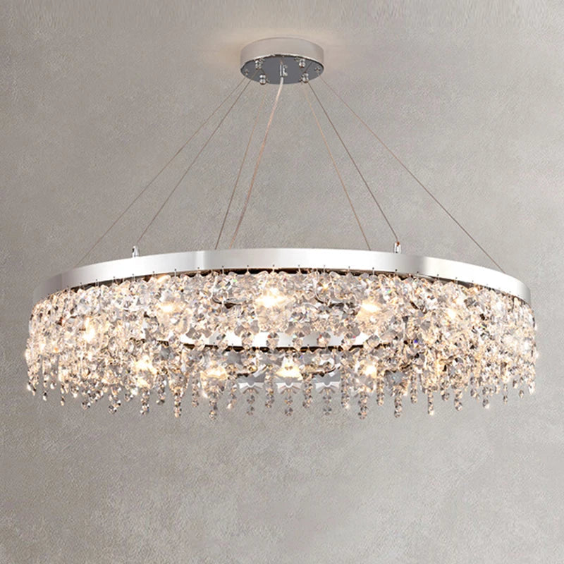 DecorBites™ Crystal Chandelier: Modern Nordic LED Living Room Lamp