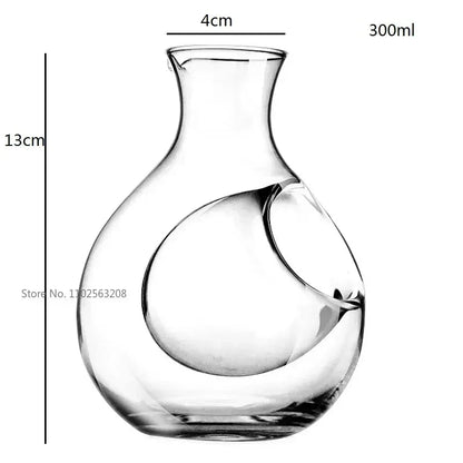 DecorBites™ Crystal Glass Wine Decanter & Sake Glass Set- Hamster Nest Design