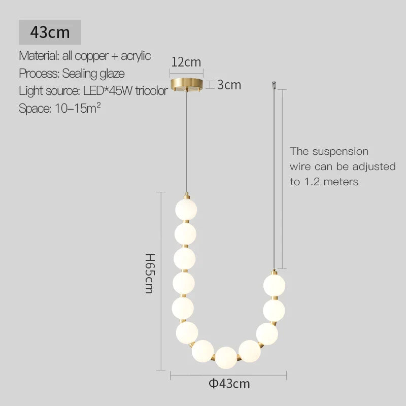 DecorBites™ Brass Full Copper Modern Chandelier Light Fixture for Stylish Living Spaces