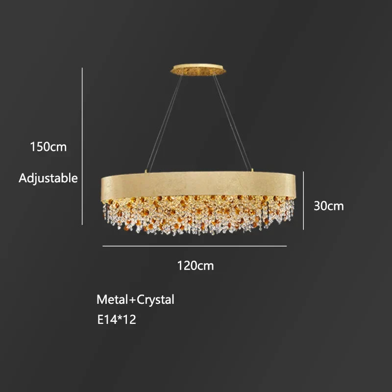 DecorBites™ Circular Crystal Chandelier Pendant Lamp for Living Room, Hotel Lobby, Kitchen Island