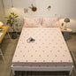 Decobites Fashion Flowers Print Cotton Fitted Sheet Single Piece Queen Size, Soft Pink Bed Linen