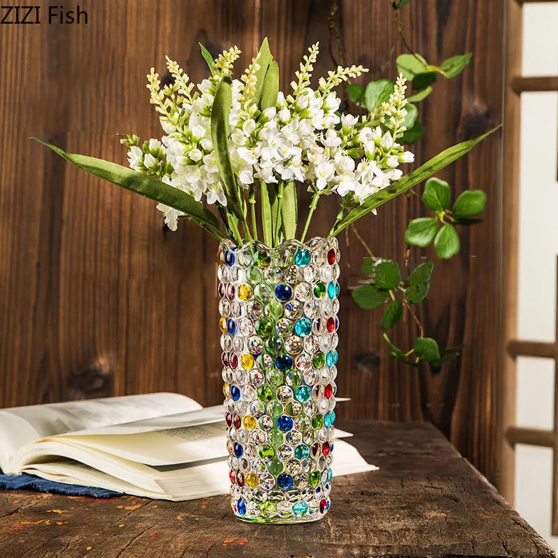 DecorBites™ Glass Vase Hydroponics Flower Pots Desk Decoration Floral Vases