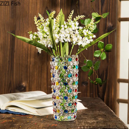 DecorBites™ Glass Vase Hydroponics Flower Pots Desk Decoration Floral Vases