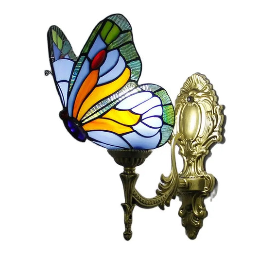 DecorBites™ Butterfly Stained Glass Wall Sconces for Home Living Room Bedroom Lighting