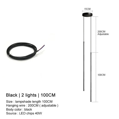 DecorBites™ Black LED Chandelier Pendant Lights for Dining Room and Bedroom