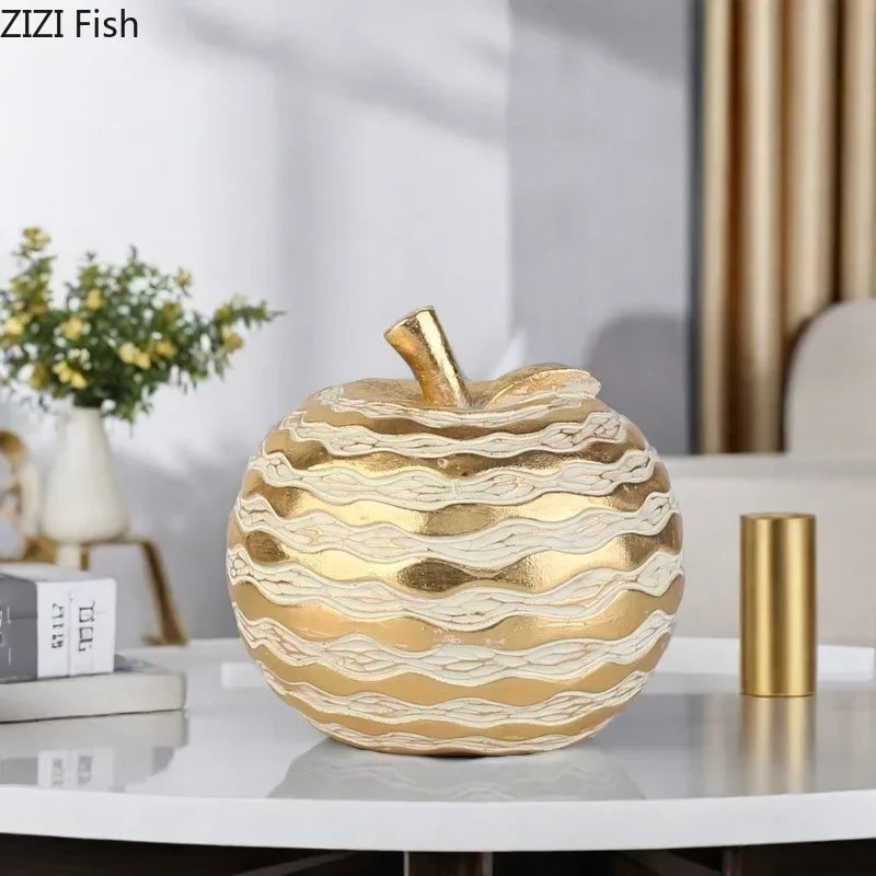 DecorBites™ Golden Pineapple Resin Sculpture Desk Decoration Art Statuette