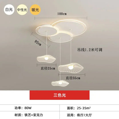 DecorBites™ Lotus Leaf LED Pendant Light for Modern Minimalist Living Room, Bedroom, and Dining