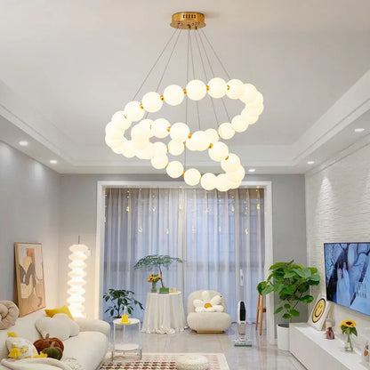 DecorBites™ Gold Acrylic LED Ceiling Chandelier for Living Room Bedroom Pendant Lighting