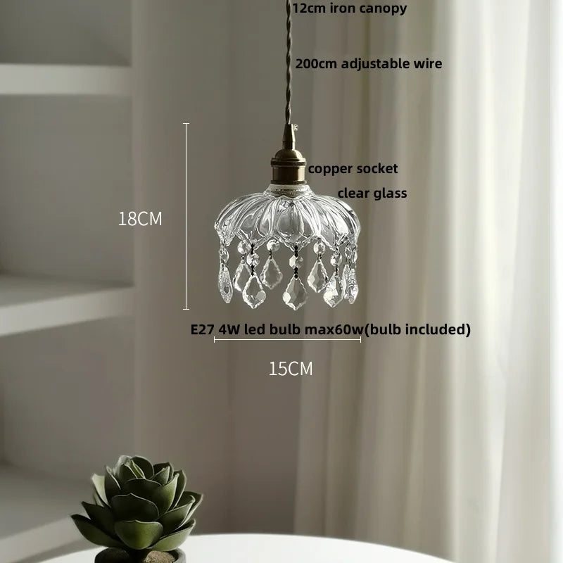 DecorBites™ Clear Glass LED Pendant Lights for Home Decor and Lighting