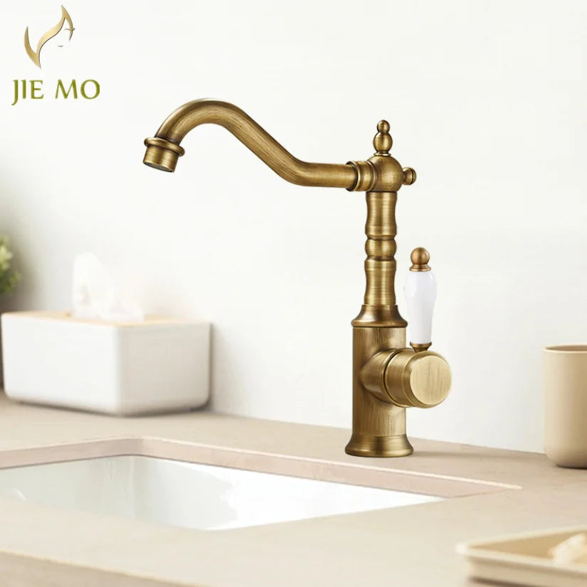 Grifo de cocina de lujo DecorBites™ Gold para fregadero doméstico, mezclador de agua fría y caliente