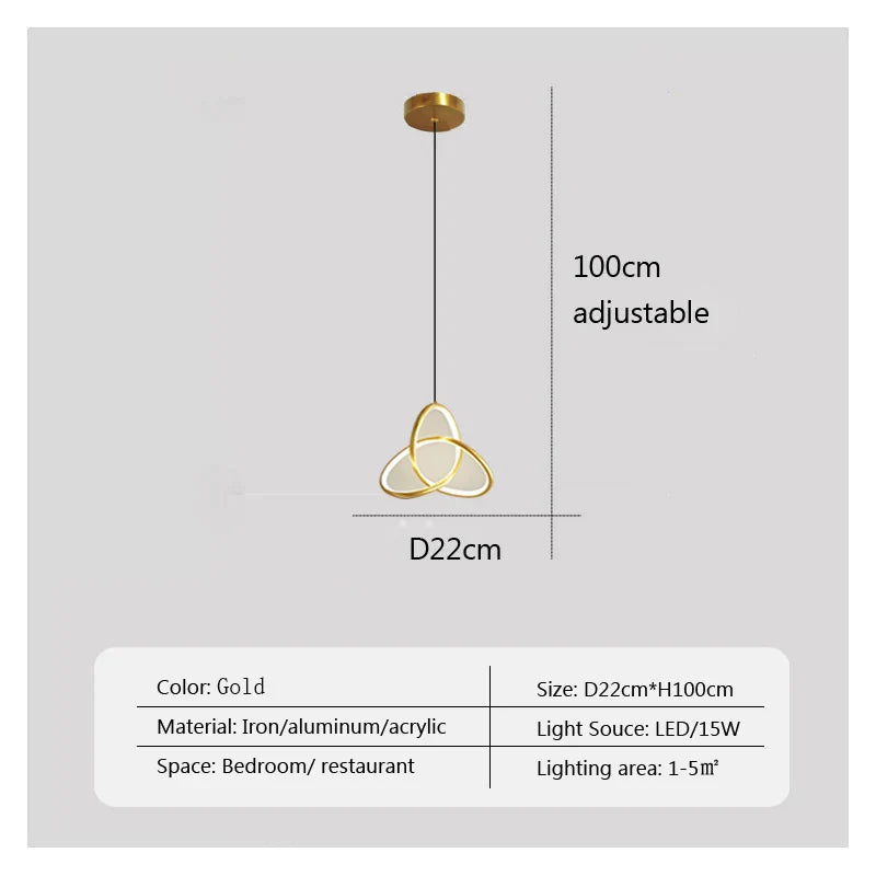 DecorBites™ LED Minimalist Pendant Light Chandelier for Modern Decor Art in Bedroom Living Room