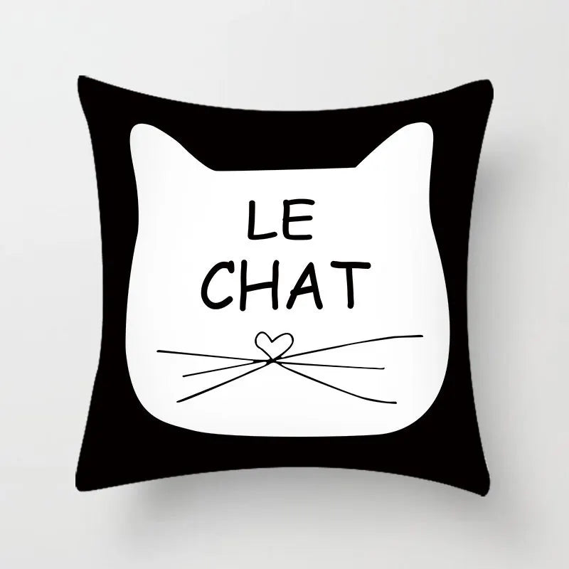 Cat Pattern Pillow Cover