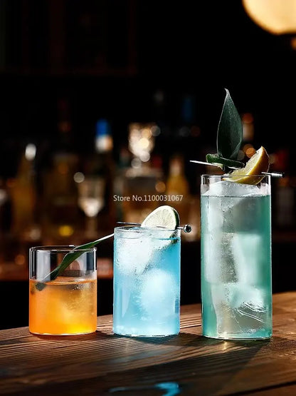 DecorBites™ Japanese Style Highball Long Drinking Glasses Set of 6