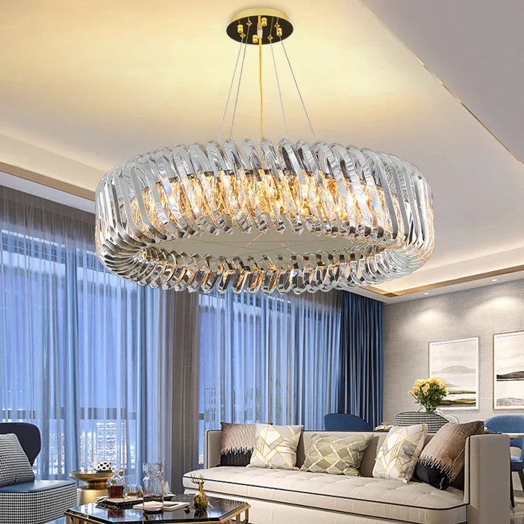 DecorBites™ Crystal LED Ceiling Chandelier: Elegant European Home Décor Pendant Lights