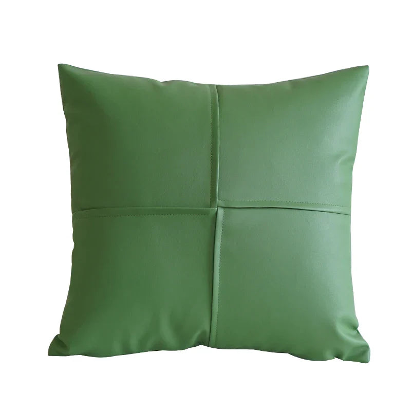 Funda de cojín DecorBites™ de piel color marfil, 45x45 cm, para decoración del hogar.