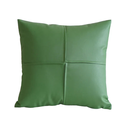 Funda de cojín DecorBites™ de piel color marfil, 45x45 cm, para decoración del hogar.