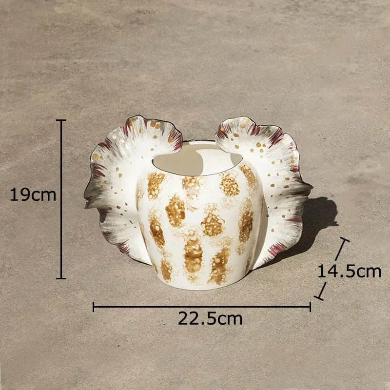 DecorBites™ Butterfly Wings Vase: Artificial Flowers Desk Decor for Aesthetic Room Flowers