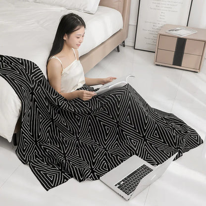 DecorBites™ Knitted Triangular Pattern Thin Blanket for Cozy Versatile Living Room Cover