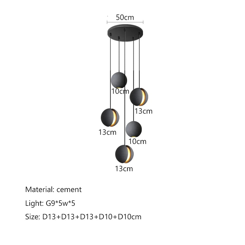 DecorBites™ Cement Planet Chandelier Hanging Lamp for Dining Room & Bedroom