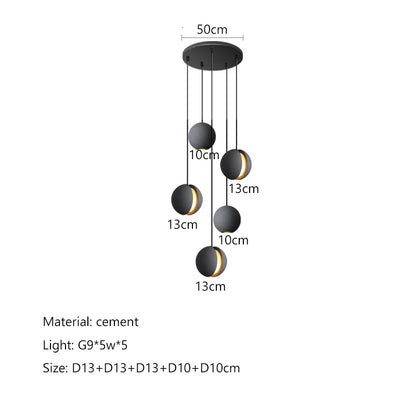 DecorBites™ Cement Planet Chandelier Hanging Lamp for Dining Room & Bedroom