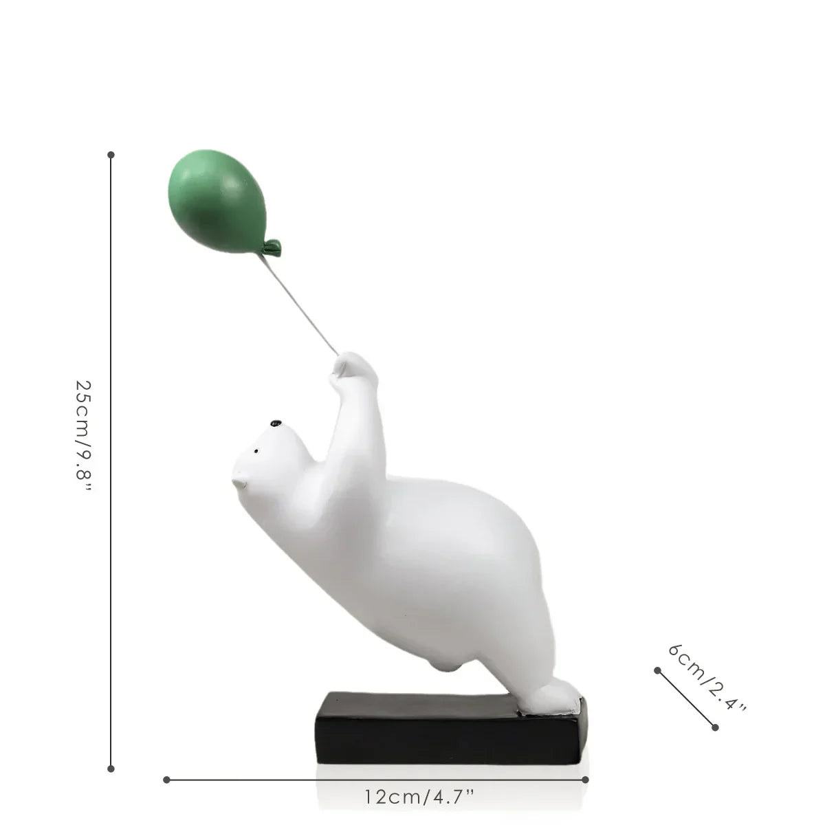 DecorBites™ Flying Bear Balloon Figurines: Modern Home Wall Decoration & Gift