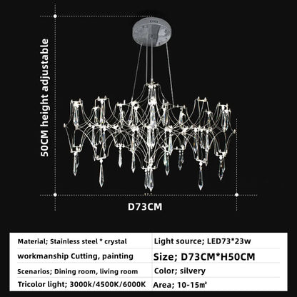 DecorBites™ Crystal Chandelier Ceiling Pendant Light for Living Dining Bedroom Home Lighting