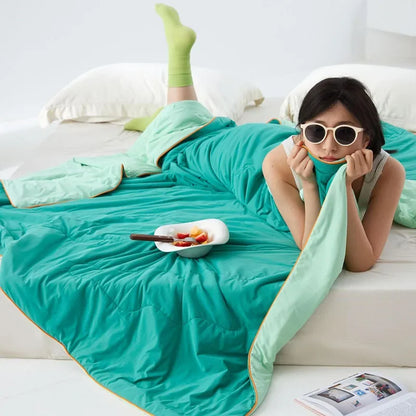 DecorBites™ Green Summer Cooling Comforter for Single Beds
