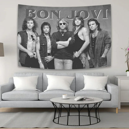 Bon-Jovi Rock Band Tapestry Room Decor by Decobites - Music Aesthetic Wall Hanging Art