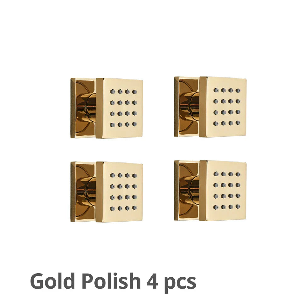 DecorBites™ Brass Square Body Spray Shower Jets for Luxury Spa Massage Experience