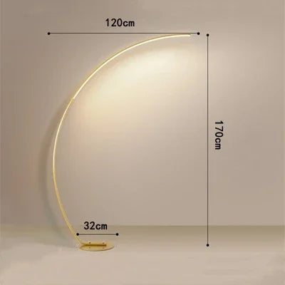 DecorBites™ Arc Shape LED Floor Lamp with Remote Control for Modern Living Room Decor