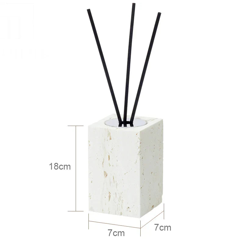 DecorBites™ Beige Travertine Marble Bathroom Set - Soap Dispenser Toothbrush Holder Tissue Box