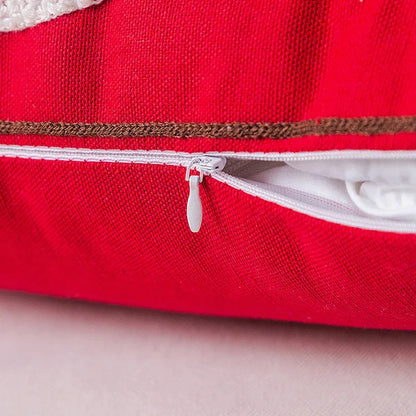 DecorBites™ Christmas Embroidered Cushion Cover Snowman Deer Santa Bell Snowflake Pillowcase